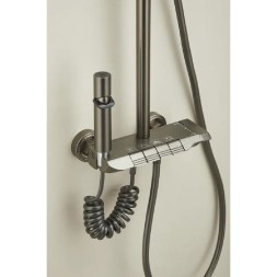 Душевая система 35к ПРОФСАН ПСМ-900-81GA клавиш.упр. лейка &amp;quot;Тропич. душ круг&amp;quot; + гигиен. лейка ГРАФИТ - PSM-900-81GA 