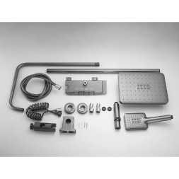 Душевая система 35к ПРОФСАН ПСМ-900-81GA клавиш.упр. лейка &amp;quot;Тропич. душ круг&amp;quot; + гигиен. лейка ГРАФИТ - PSM-900-81GA 