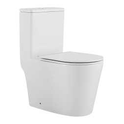 Унитаз-моноблок AZARIO Nimbus 360x680х813 безободковый, система слива "скрытое торнадо", в комплекте с быстросъемным сиденьем микролифт (AZ-6080-AP)