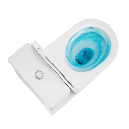 Унитаз-моноблок AZARIO Nimbus 360x680х813 безободковый, система слива "скрытое торнадо", в комплекте с быстросъемным сиденьем микролифт (AZ-6080-AP)