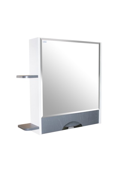 Зеркальный шкаф &amp;quot;Байкал-70&amp;quot;  без подсветки, с полками  (ПВХ) - 539811 