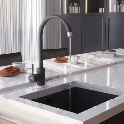 Смеситель для кухни 35к MIXLINE ML-GS15 (309) темно-серый высок. излив - ML-GS15 (309) 