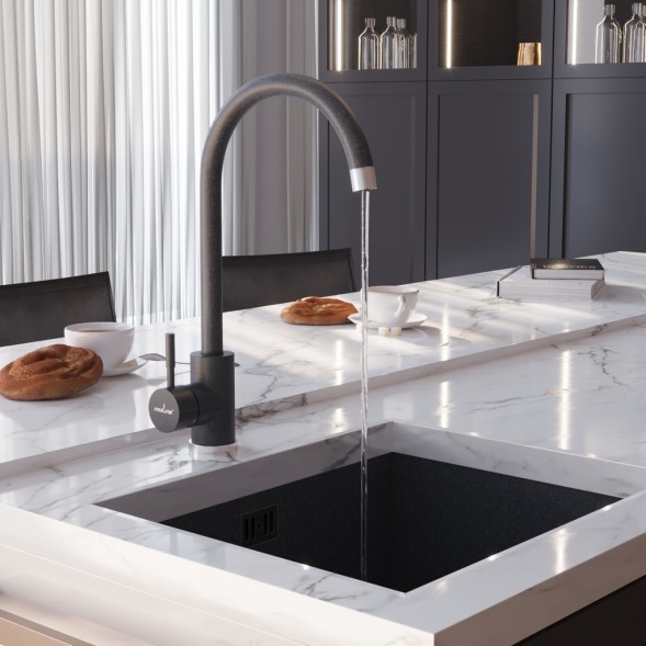 Смеситель для кухни 35к MIXLINE ML-GS15 (309) темно-серый высок. излив - ML-GS15 (309) 