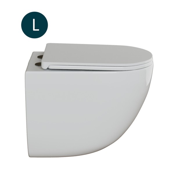 Унитаз подвесной безободковый WAVE SUNSET Tornado3.0, сид. дюропласт, м/л, быстр, БЕЛЫЙ глянец (L) - 553608 