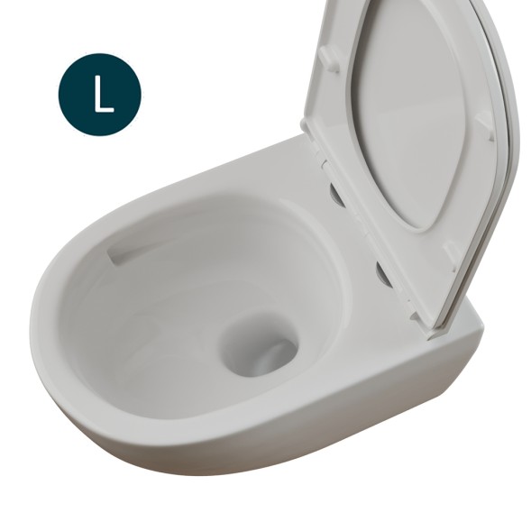 Унитаз подвесной безободковый WAVE SUNSET Tornado3.0, сид. дюропласт, м/л, быстр, БЕЛЫЙ глянец (L) - 553608 