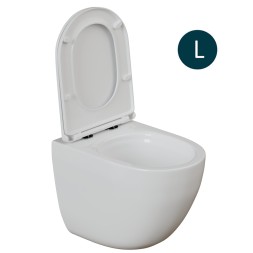 Унитаз подвесной безободковый WAVE SUNSET Tornado3.0, сид. дюропласт, м/л, быстр, БЕЛЫЙ глянец (L) - 553608 