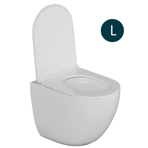 Унитаз подвесной безободковый WAVE SUNSET Tornado3.0, сид. дюропласт, м/л, быстр, БЕЛЫЙ глянец (L) - 553608 