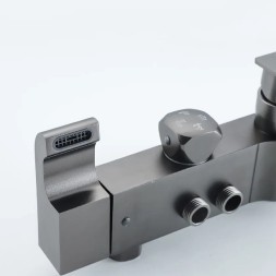 Душевая система 35к ПРОФСАН ПСМ-900-82GA лейка &amp;quot;Тропический душ круг&amp;quot; + гигиен. лейка ГРАФИТ - PSM-900-82GA 