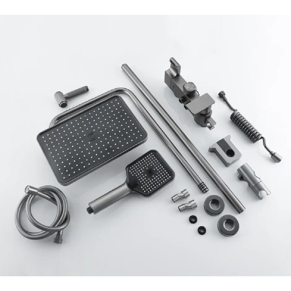 Душевая система 35к ПРОФСАН ПСМ-900-82GA лейка &amp;quot;Тропический душ круг&amp;quot; + гигиен. лейка ГРАФИТ - PSM-900-82GA 