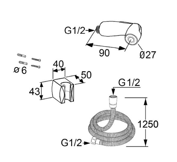 Гигиенический душ Kludi Bozz Хром ( 7304205-00)