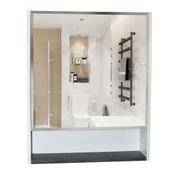 Зеркальный шкаф "Сура 60" без подсветки, без полок (ПВХ) - 539801