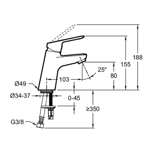 Смеситель для раковины Jacob Delafon Lucien хром (E20849-CP)