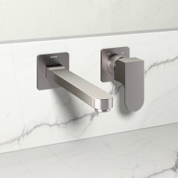 Комплект Bossini TEO Смеситель для раковины, настенный, встраиваемый, с изливом 18.5 см, хром + Встраиваемая часть однорычажного смесителя (Z00732.030+Z00801)