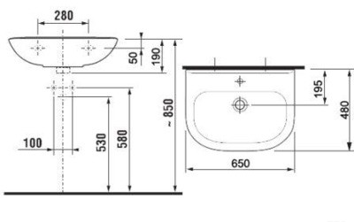 Раковина JIKA Z_DEEP BY 650 мм, белая (8.1061.4.000.104.1)