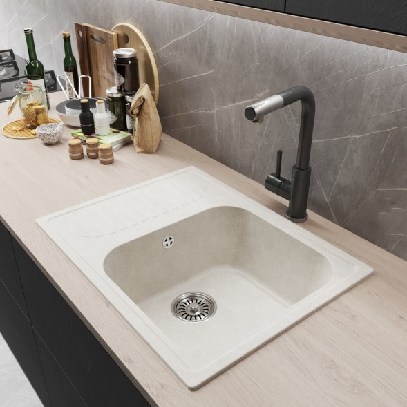 Мойка ML-GM18 КОМФОРТ с крылом, ультра-белая  (341), 640*490*190мм - 00-00009392 