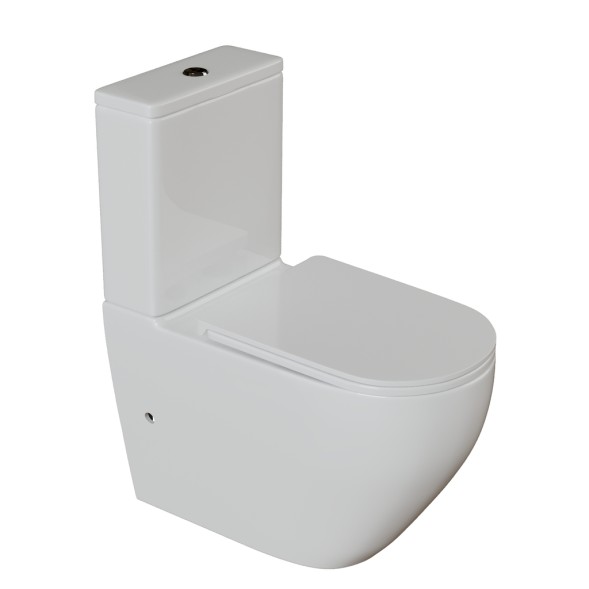 Унитаз-компакт безободковый WAVE NEO Tornado1.0, гор,ниж,2-кн.арм,сид.дюропл,м/л,быстр,БЕЛЫЙ глянец - 553132 
