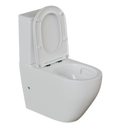 Унитаз-компакт безободковый WAVE NEO Tornado1.0, гор,ниж,2-кн.арм,сид.дюропл,м/л,быстр,БЕЛЫЙ глянец - 553132