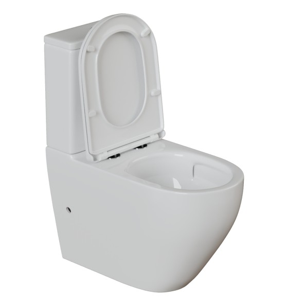 Унитаз-компакт безободковый WAVE NEO Tornado1.0, гор,ниж,2-кн.арм,сид.дюропл,м/л,быстр,БЕЛЫЙ глянец - 553132 