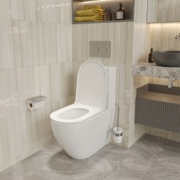 Унитаз-компакт безободковый WAVE NEO Tornado1.0, гор,ниж,2-кн.арм,сид.дюропл,м/л,быстр,БЕЛЫЙ глянец - 553132