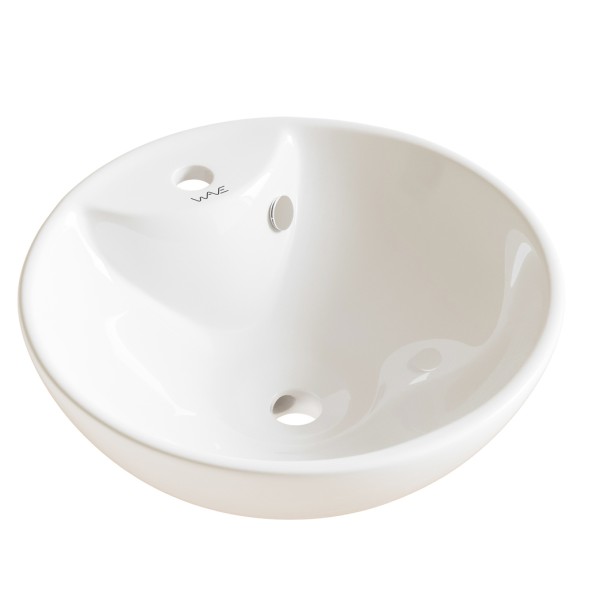 Раковина накладная на столешницу WAVE Koral 410*410*185 ш*г*в с отв под смеситель,белый,круг - 554714 