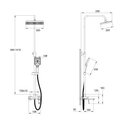 Душевая система 30к HB24732-5 HAIBA лейка "Тропический душ" цвет МАТОВОЕ ЗОЛОТО - HB24732-5