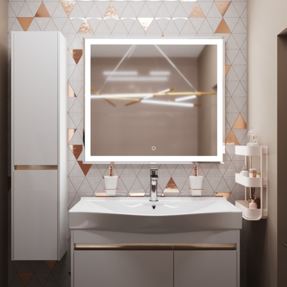 Зеркало MIXLINE &amp;quot;Минио&amp;quot; 900*800 (ШВ) сенсорный выключатель, светодиодная подсветка - MLZ.Mi.9-8.1.2 