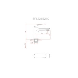 Смеситель для раковины 35к CN10521 CRON литой, ХРОМ - CN10521