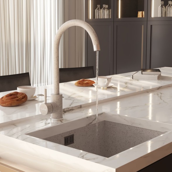 Смеситель для кухни 35к MIXLINE ML-GS15 (328) бежевый высок. излив - ML-GS15 (328) 