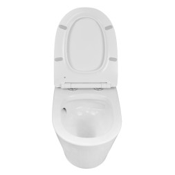 Унитаз подвесной Creo Ceramique 360х520х365 с системой смыва "Tornado", в комплекте с быстросъемным сиденьем микролифт (CR1100NR)