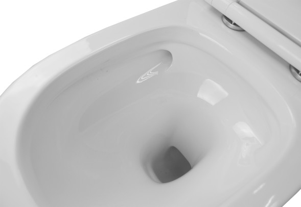 Унитаз подвесной Creo Ceramique 360х520х365 с системой смыва &amp;quot;Tornado&amp;quot;, в комплекте с быстросъемным сиденьем микролифт (CR1100NR)