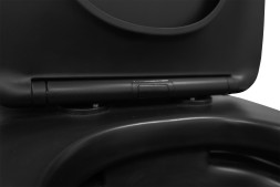 Унитаз-компакт Azario Black Queen 370х605х800 безободковый, с быстросъемным сиденьем микролифт, черный матовый (AZ-8380)