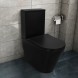 Унитаз-компакт Azario Black Queen 370х605х800 безободковый, с быстросъемным сиденьем микролифт, черный матовый (AZ-8380)