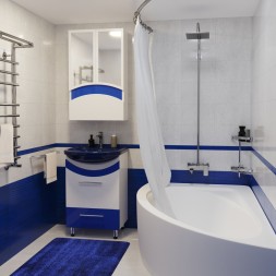 Зеркальный шкаф "РАДУГА-46" синий без подсветки - 522951