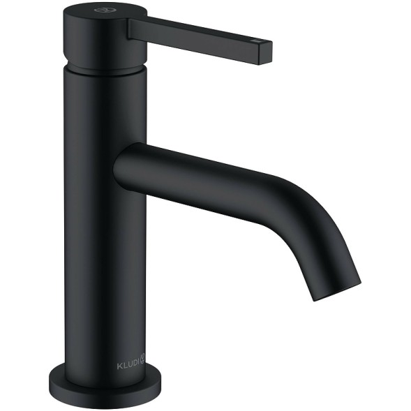 Смеситель для раковины Kludi Nova Fonte Pura с донным клапаном, керамический картридж, черный матовый (202663915)