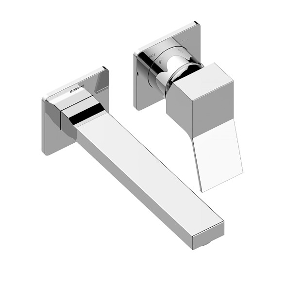 Комплект Bossini TEO Смеситель для раковины, настенный, встраиваемый, с изливом 18.5 см, хром + Встраиваемая часть однорычажного смесителя (Z00731.030+Z00801)