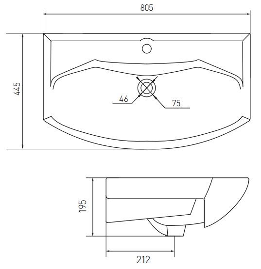 Раковина AQUATON SMILE 80, белая (1WH207783)