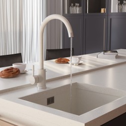 Смеситель для кухни 35к MIXLINE ML-GS15 (331) белый высок. излив - ML-GS15 (331) 
