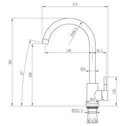 Смеситель для кухни 35к MIXLINE ML-GS15 (331) белый высок. излив - ML-GS15 (331) 