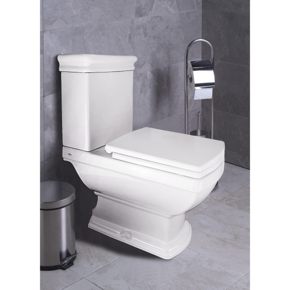 Унитаз-компакт напольный Creo Ceramique Orleans 420х670ъ790 сиденье с микролифтом, белый (OR1002+OR1003+OR1001)