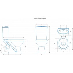 Унитаз-компакт &amp;quot;Комфорт&amp;quot; зеленый (косой, нижн, сид. полип., 2-кн арм) (Rosa) - 4620008191003 
