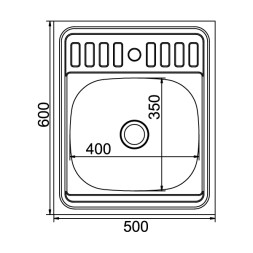 Мойка 50х60 (0,4) вып 1 1/2 MIXLINE 16см - 527966