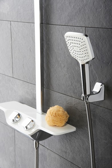 Душевая система KLUDI COCKPIT DISCOVERY  c термостатом, хром/белый (8020091-00)