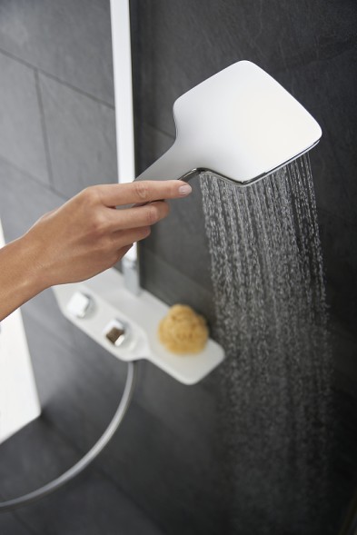 Душевая система KLUDI COCKPIT DISCOVERY  c термостатом, хром/белый (8020091-00)