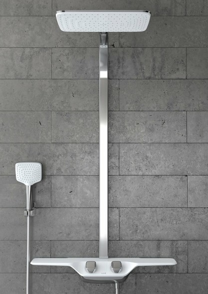 Душевая система KLUDI COCKPIT DISCOVERY  c термостатом, хром/белый (8020091-00)