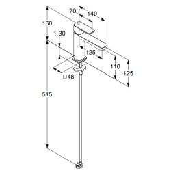 Смеситель для раковины KLUDI RENON керамический картридж, однорычажный, хром (422820575)