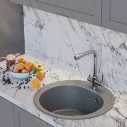 Мойкa ML-GM11 КОМФОРТ круглая, темно-серая (309), 500мм (глуб. чаши 180) - 00-00009303 