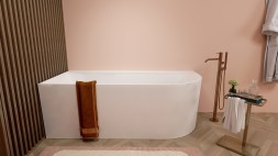 Ванна акриловая Azario Мист A 1700x750x600 пристенная, левосторонняя, в комплекте с сифоном и металлической рамой (AZ-8649-A-1.7)