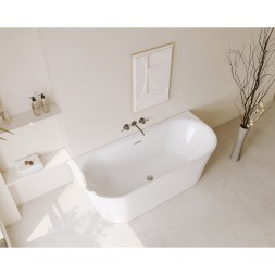 Ванна акриловая Azario ENGELS 1800x750x580 пристенная, в комплекте с сифоном и металлической рамой (ENG18075)