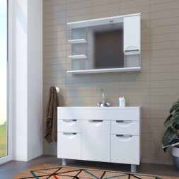 Зеркальный шкаф "ЭТЬЕН-100" правый с подсветкой (ПВХ) - 540872