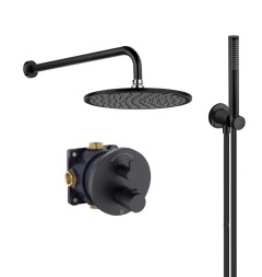 Душевая система Kludi Nova Fonte 7 in1 с термостатом, черный матовый (208313915)